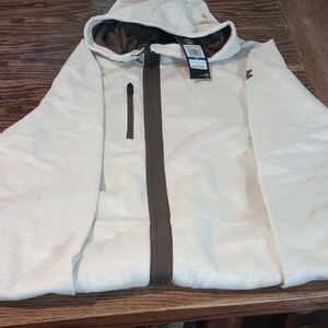 Under Armour White and Brown Hoodie